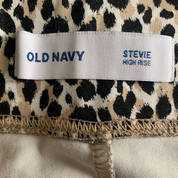 Old Navy Stevie High Rise Stretch Pants Women Sz XL Leopard Pull-on Wide Waist - Picture 7 of 8